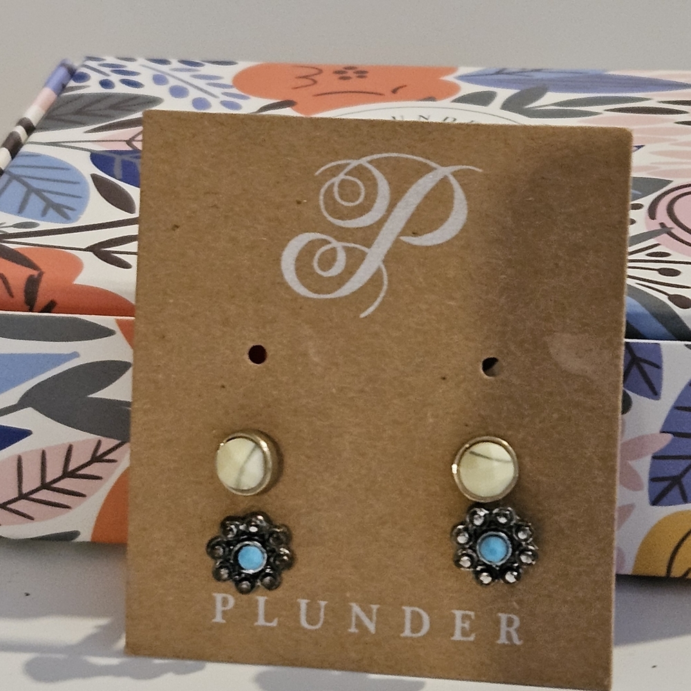 Plunder Gold and Blue Earrings